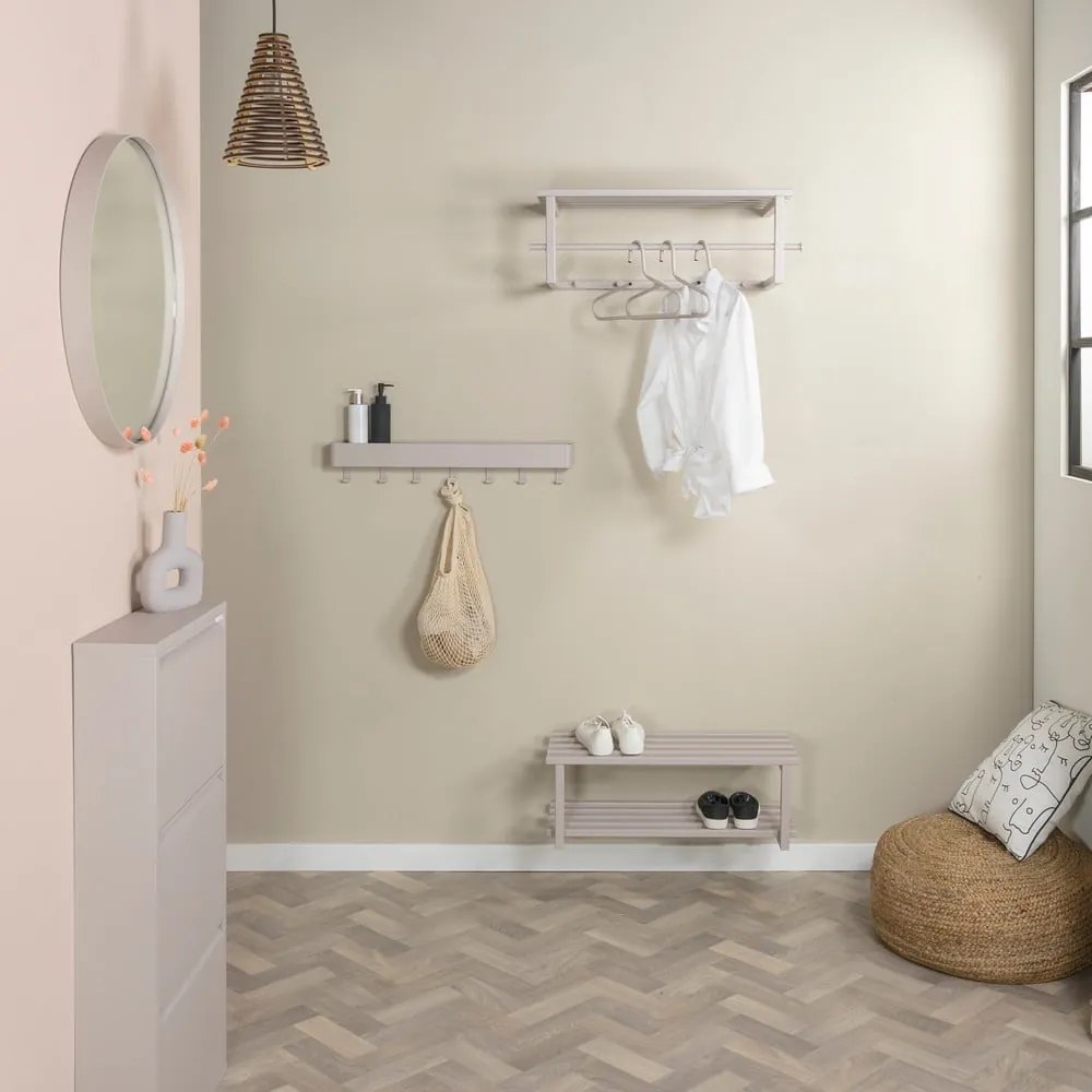 Кафяво-сива метална стенна закачалка с рафт 76 cm Marco – Spinder Design