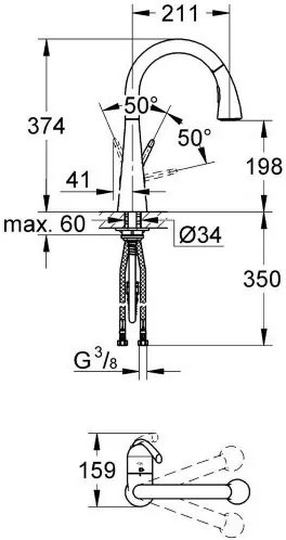 Смесител за кухня Grohe Zedra