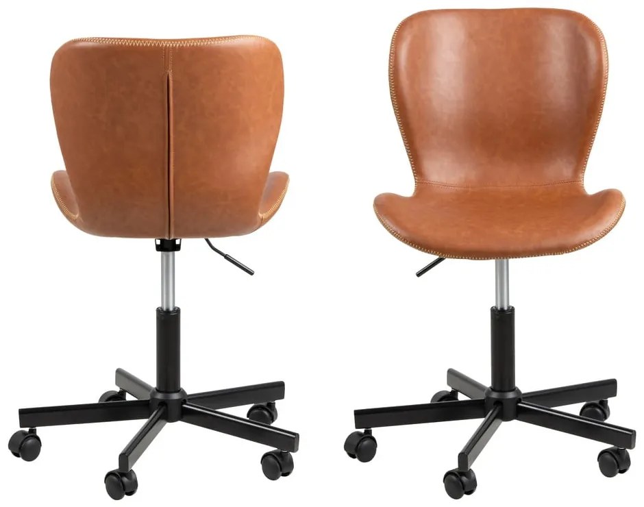 Кафяв офис стол в цвят коняк Batilda - Actona