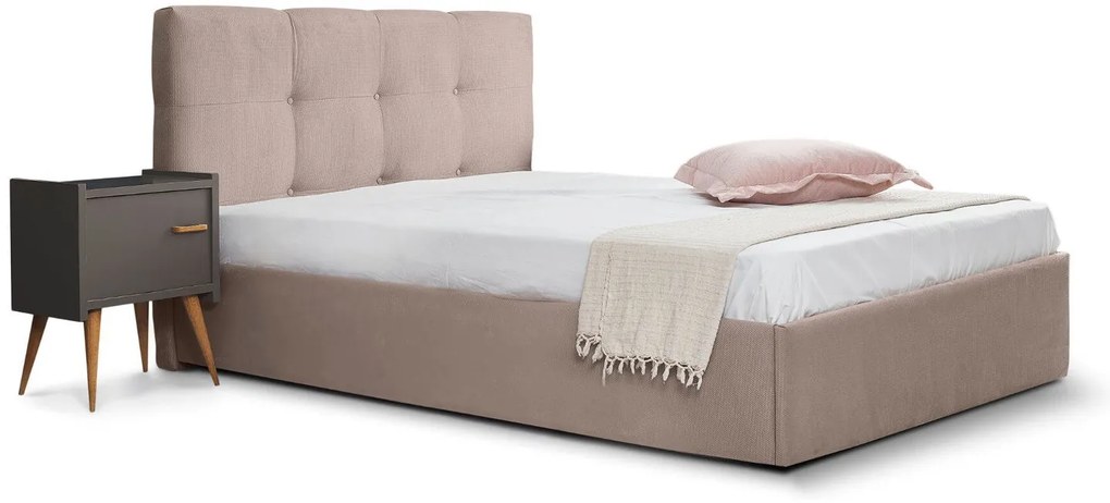 Тапицирано легло Famous-Mocca-150 x 200-Ξύλα Ελάτου