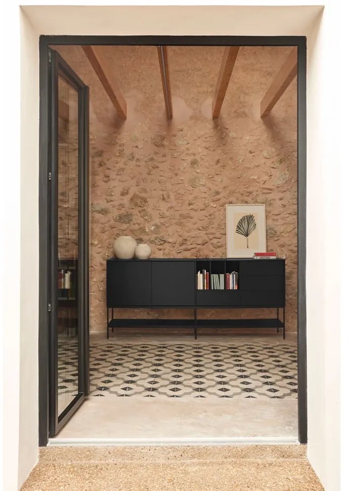 Черен скрин 220x98x45 cm Platt – Teulat