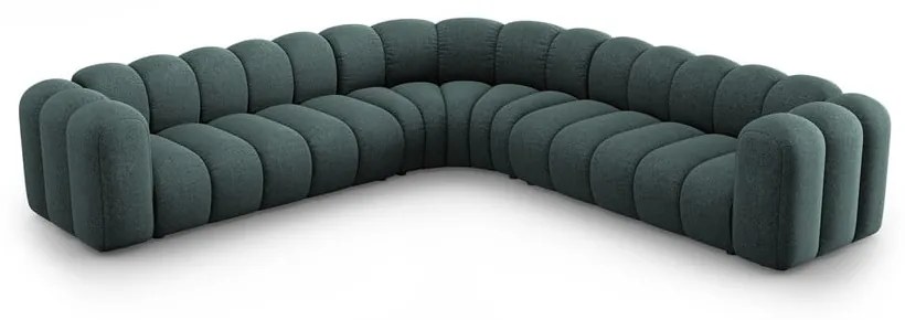 Тюркоазен шенилов модулен ъглов диван Lupine – Micadoni