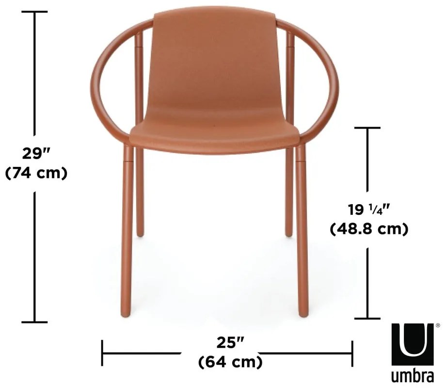 Трапезни столове в тухлен цвят Ringo - Umbra