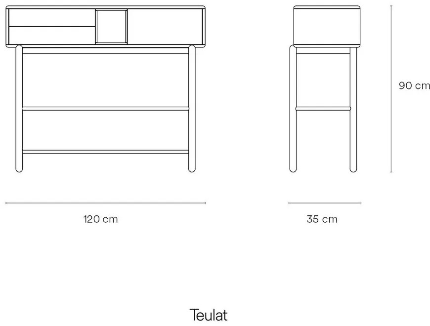 Тъмно сива конзолна маса 35x120 cm Corvo - Teulat