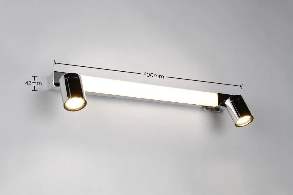 LED стенна лампа в лъскаво сребристо Enrico – Trio