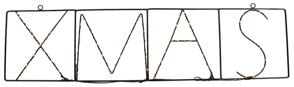 Коледна стенна лампа черна XMAS вкл. LED с таймер IP44 - Yoro