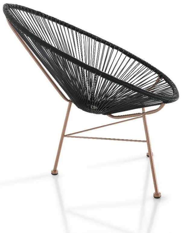 Черен фотьойл, подходящ за употреба на открито Numana - Tomasucci