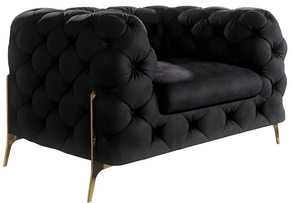 Черно кадифено кресло Chelsea Bis – Ropez