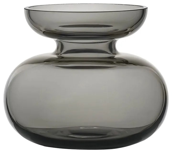 Светлосива стъклена ръчно изработена ваза (височина 9 cm) Inu – Zone