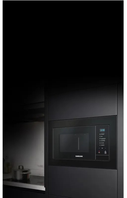 Микровълнова фурна за вграждане Samsung MG23A7013CA/OL, 1100 W, 6 нива, 23 л, Грил, Размразяване, Керамично покритие, Поддържане на топлината, Графит