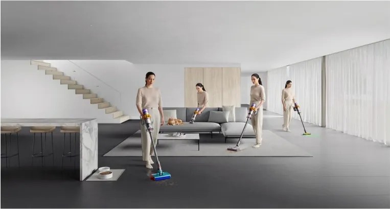 Вертикална прахосмукачка Dyson V15S Detect Submarine 448798-01, 660W, 0.77 л, 60 мин автономия, Сензори, 4 режима, LCD, Сив/син