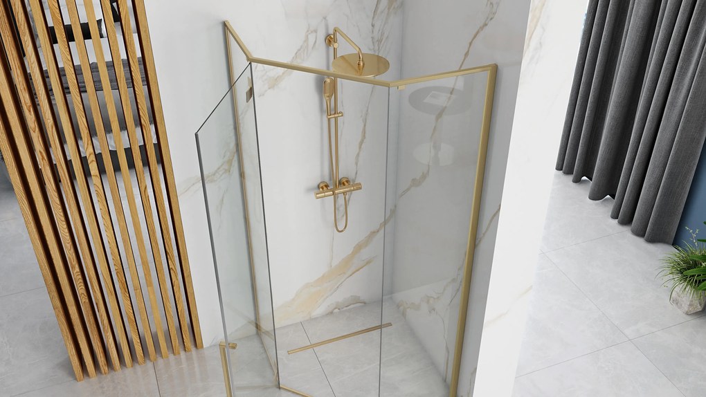 Душ кабина Rea DIAMOND 90x90 BRUSH GOLD
