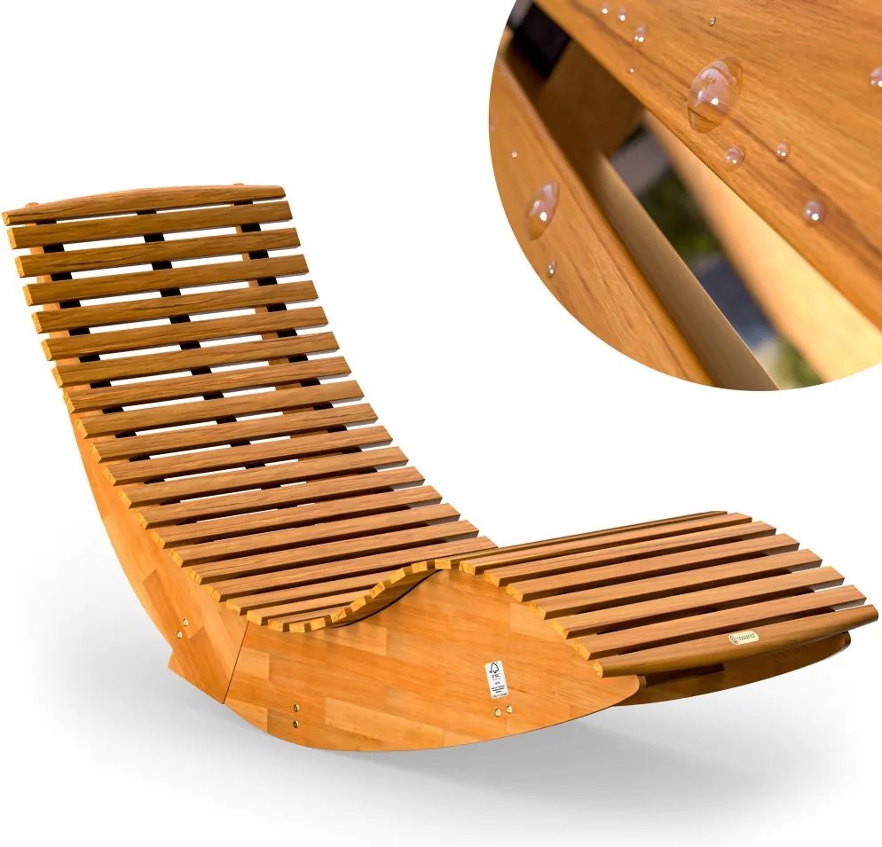 Люлеещ се шезлонг за сауна Java от акациева дървесина