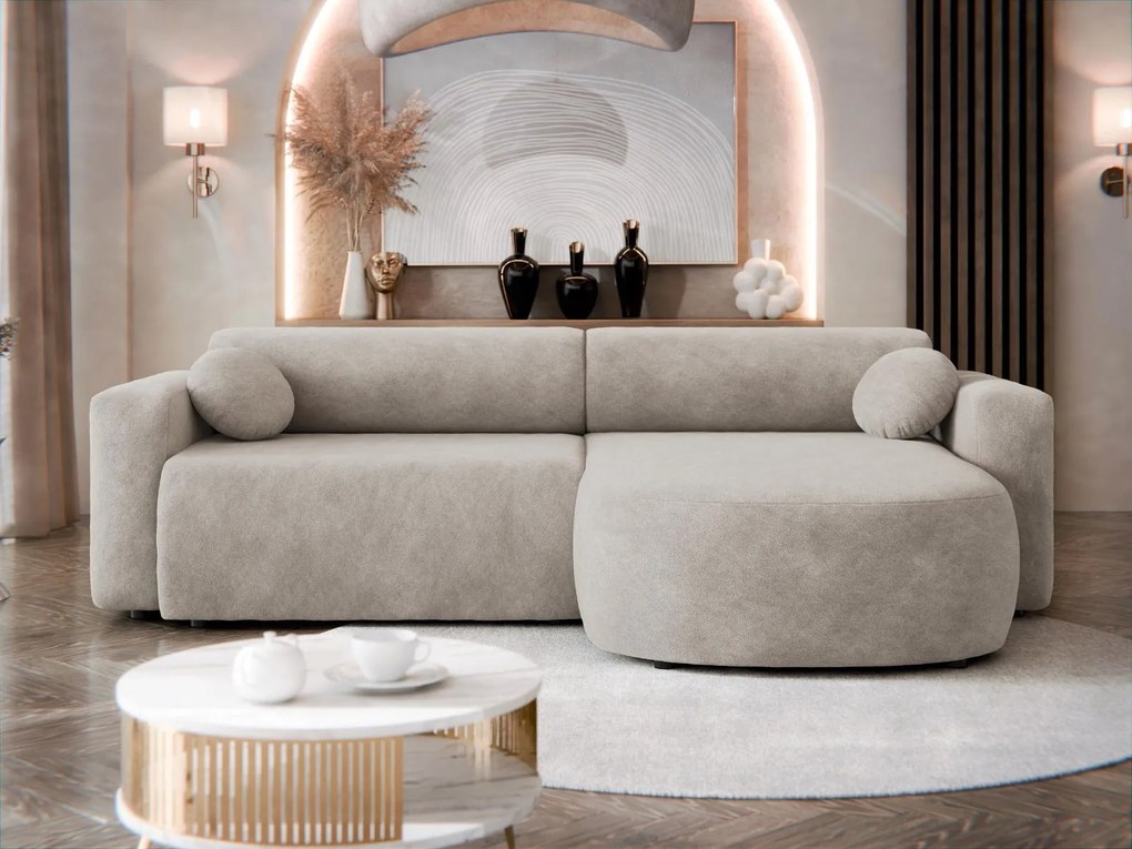 Ъглов диван Nicelo-Светло сиво