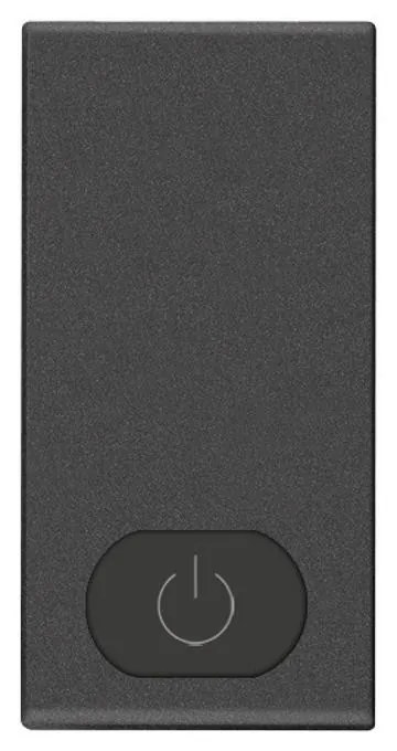 VIMAR 09021.S.CM Капачка за бутон с подсветка символ ON 1M Карбон мат  NEVE UP