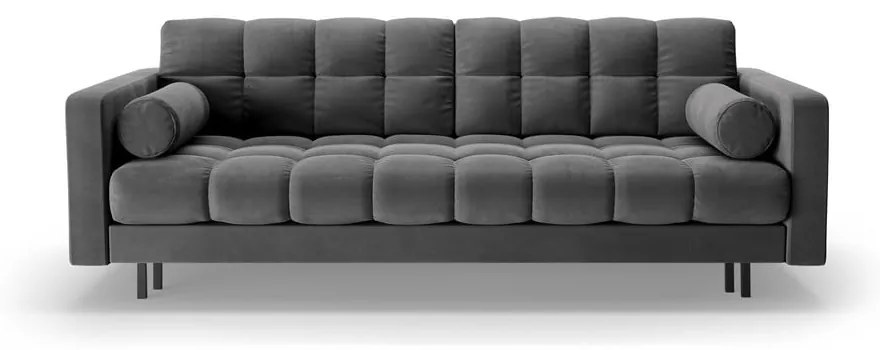 Тъмносив кадифен разтегателен диван с място за съхранение 222 cm Bali – Cosmopolitan Design