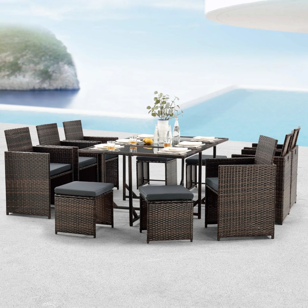 Polyrattan Seating Group Laredo XL Brown Mottled