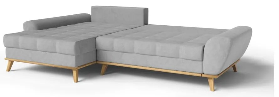 Светлосив разтегателен ъглов диван (ляв ъгъл) Balitco – Ropez