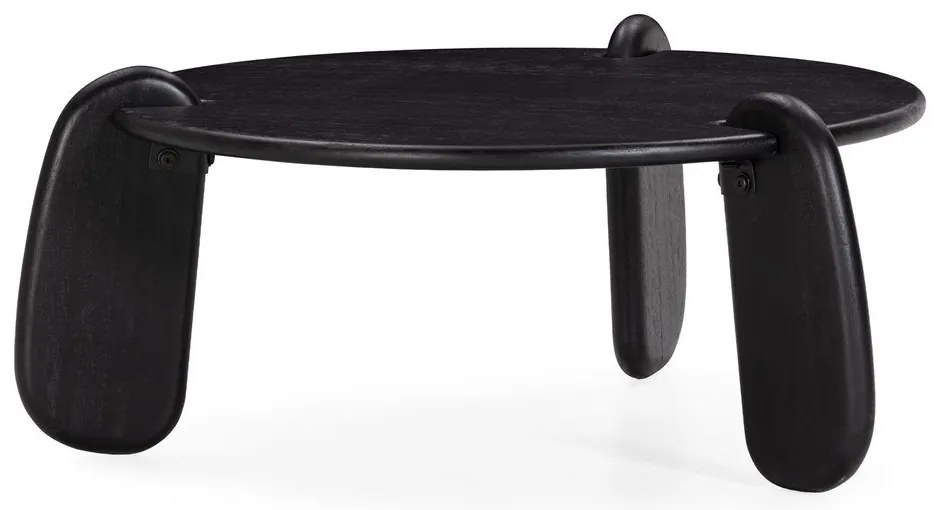 Черна кръгла масичка за кафе от масивно манго ø 80 cm Tamira – MOME