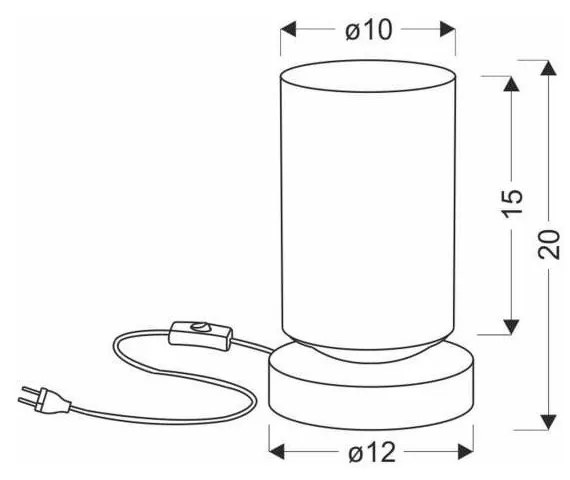 Черна настолна лампа със стъклен абажур (височина 20 cm) Aspra - Candellux Lighting