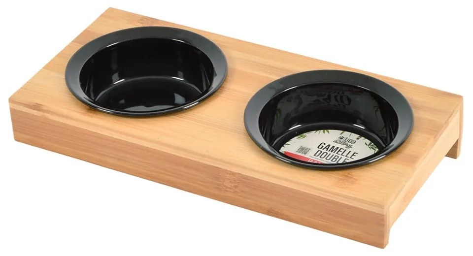 Бамбуков комплект купички с основа за куче ø 12 cm – Love Story