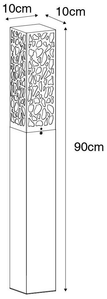 Модерен външен стълб черен 90 см IP44 - Nicole