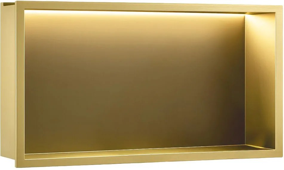 Вграден рафт за баня LED 30x60 brush gold