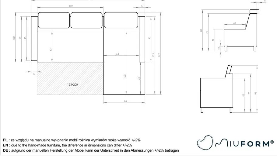 Бежов ъглов разтегателен диван, десен ъгъл Sweet Harmony - Miuform