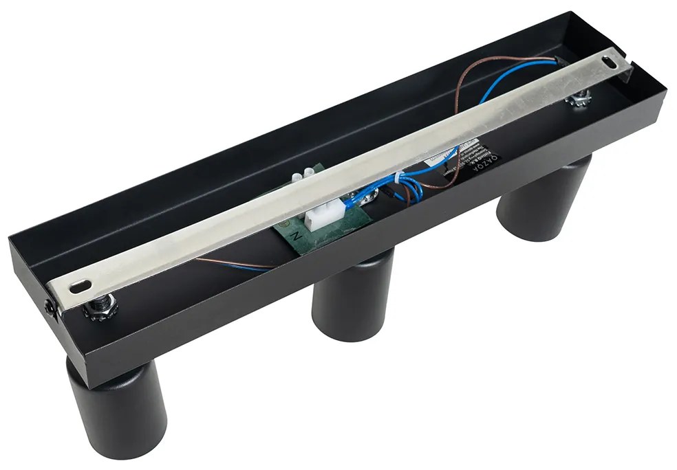 Модерен прожектор черен правоъгълен 3-светлина - Facil