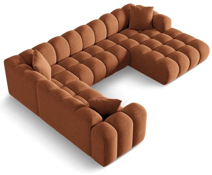 Теракотен шенилов ъглов диван (ляв ъгъл/U форма) Treno – Cosmopolitan Design