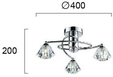 таванна светлина Viokef Diamond три-осветително тяло