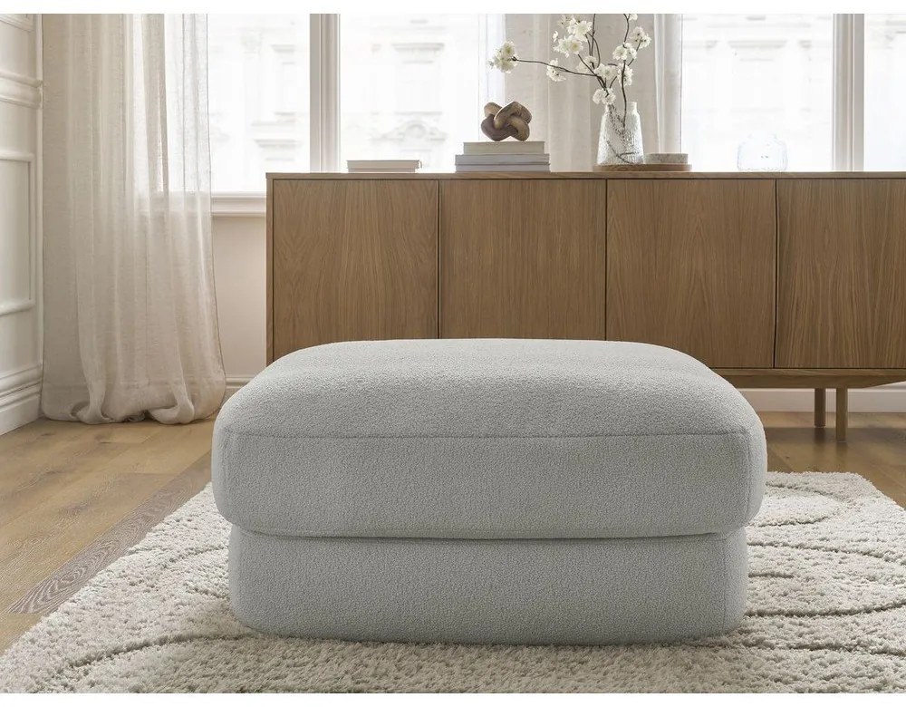 Светлосива табуретка от прежда с примки от букле Leonore – Bobochic Paris