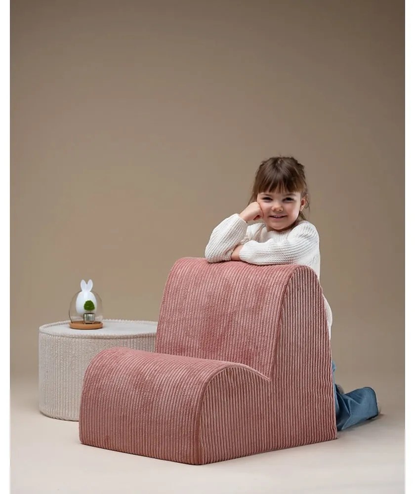 Розов детски стол от рипсено кадифе Cloud – Wigiwama