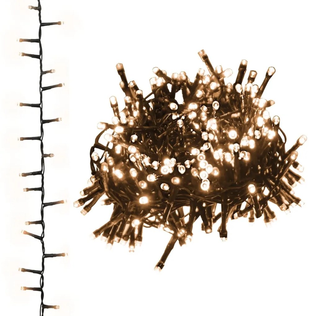 343254 vidaXL Компактен LED стринг с 400 LED топло бяло 13 м PVC