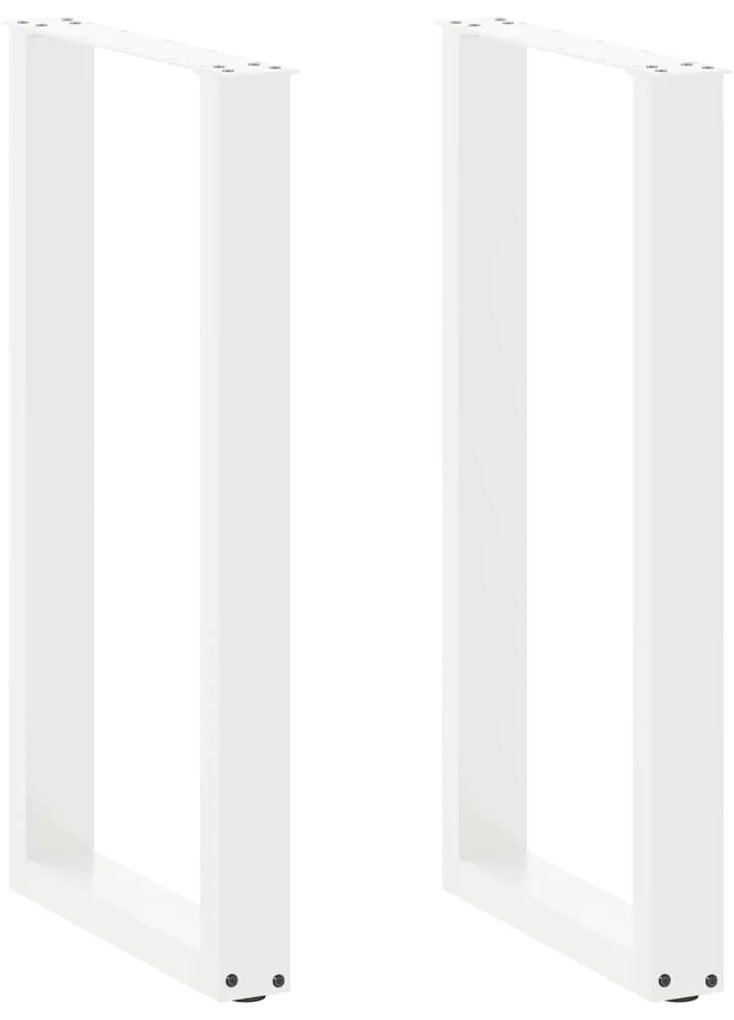 4013217 vidaXL Крака за бар маса, U-образни, 2 бр., бели, 40x(90-91) см, стомана