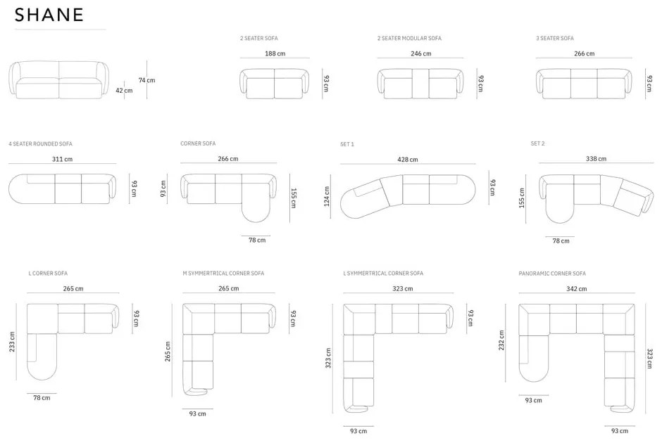 Кремав ъглов диван, десен ъгъл Shane - Micadoni Home