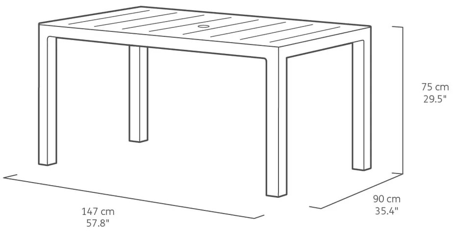 Градинска маса за хранене 90x147 cm Julie – Keter