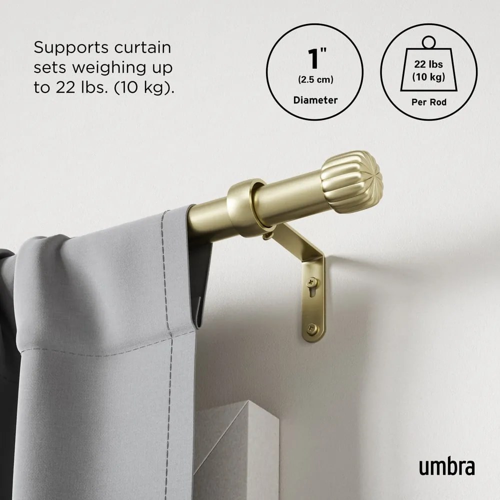 Стоманен разширяем прът за завеси в златист цвят 91 - 168 cm Cleo – Umbra