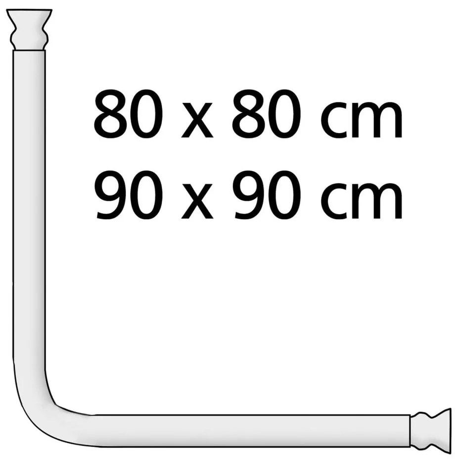 Универсален ъглов прът в сребристо за душ завеса Сребро, ø 2 cm - Wenko