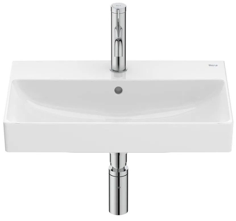 Компактен умивалник за стенен монтаж, A327683000, Roca, керамика, бял гланц, 55х36х15см