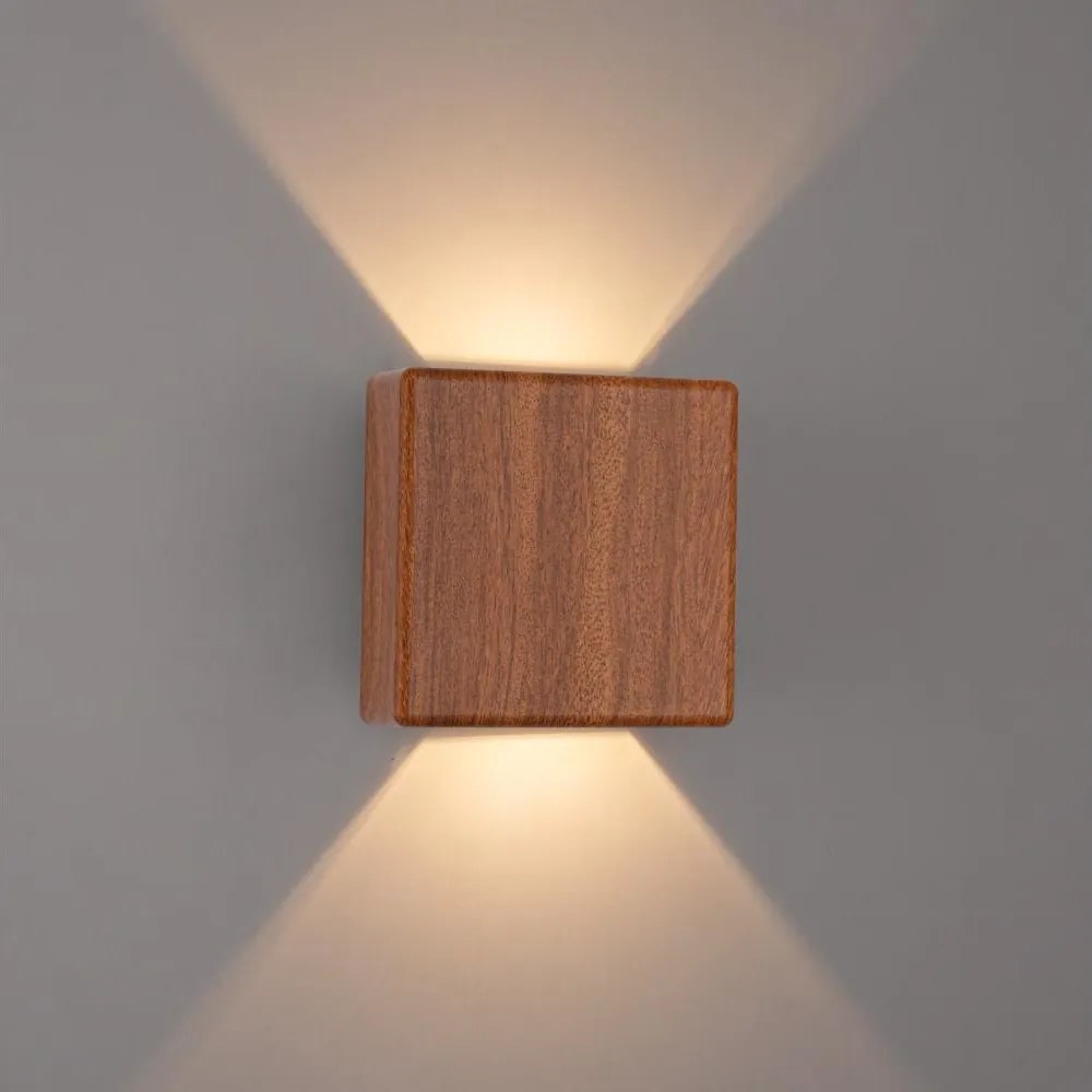 Brilagi - LED външна стенна лампа DOUBLERAY LED/6W/230V с дървесен декор IP54