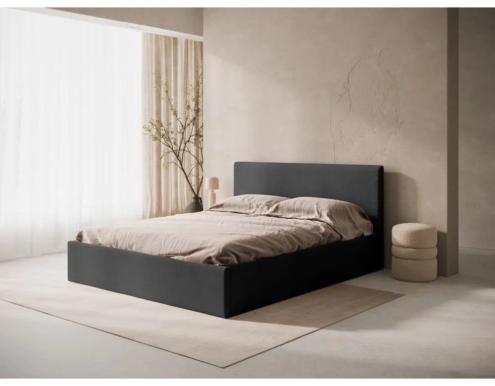 Антрацитна тапицирана табла за легло 210,5x100 cm Remo – Micadoni