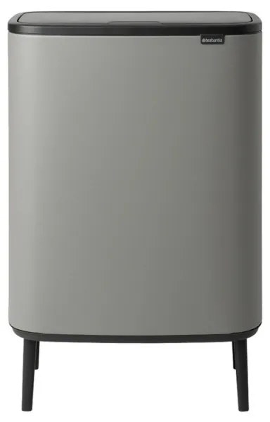 Кош за боклук Brabantia Bo Touch Hi 1001266, 2x30 л, Плътно прилепване към стена, Реглаж на краката, Минерално покритие, Сив