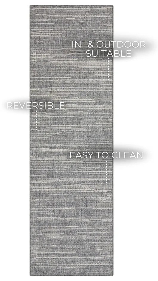 Сив килим за външно приложение 350x80 cm Gemini - Elle Decoration