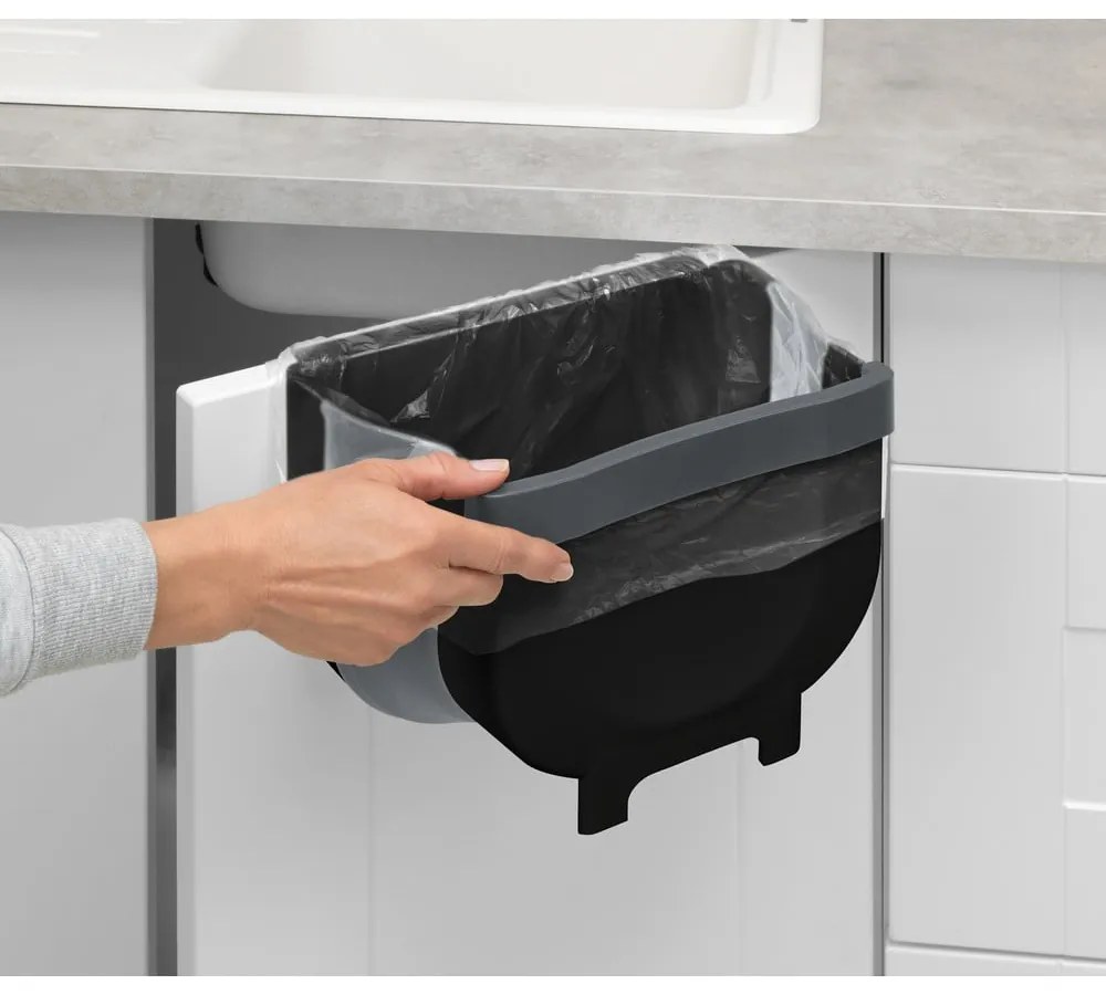 Черно висящо кошче за отпадъци , 5 л Black Outdoor Kitchen Fago - Wenko