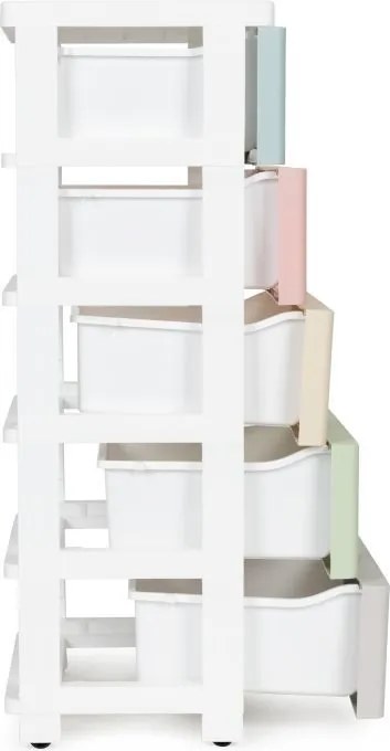 Рафт с 5 чекмеджета в пастелни цветове