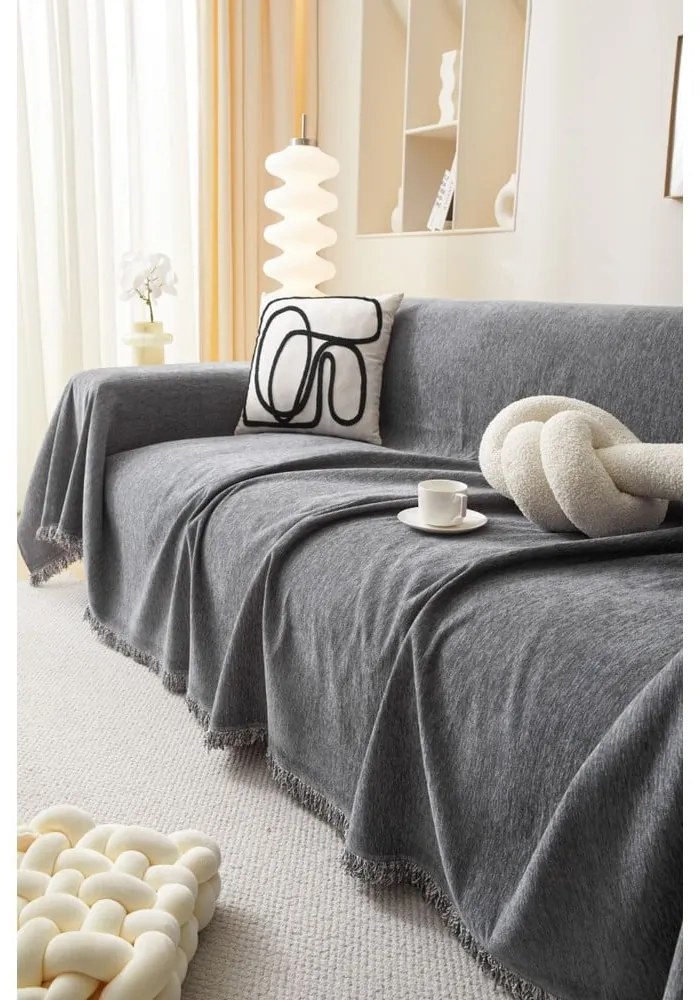 Тъмносиво четириместно покривало за диван Talo – Filumi