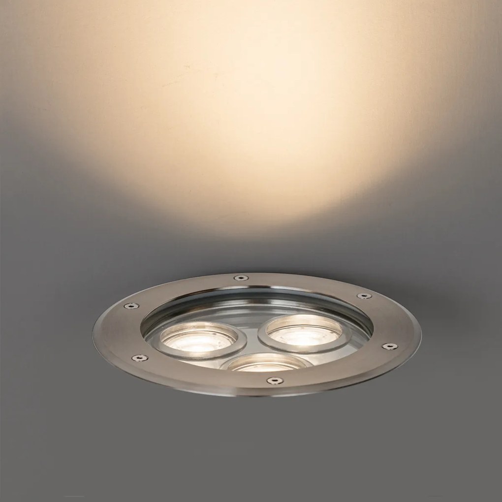 Модерен наземни прожектор стомана 3-светлина IP65 - Tribus