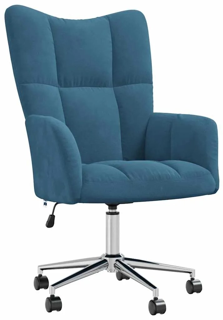 328171 vidaXL Релакс стол, син, кадифе