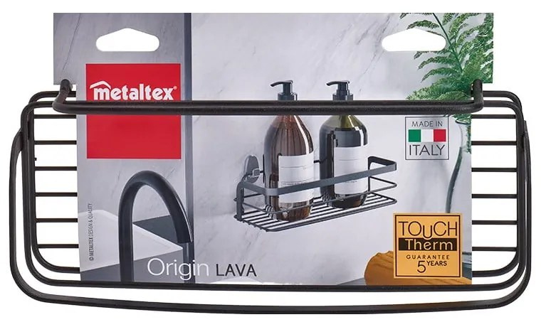Черен рафт за баня Origin Lava - Metaltex